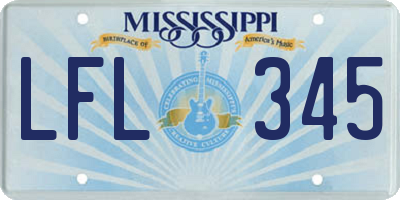 MS license plate LFL345