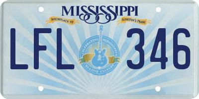MS license plate LFL346
