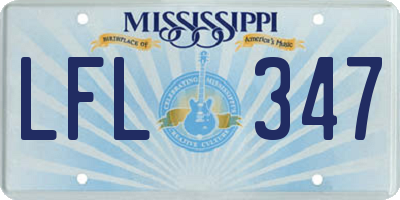 MS license plate LFL347
