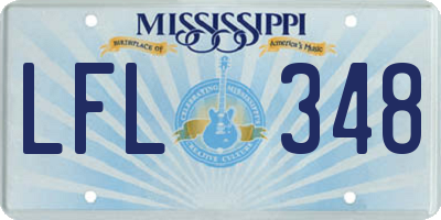 MS license plate LFL348