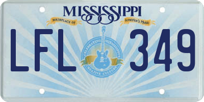 MS license plate LFL349