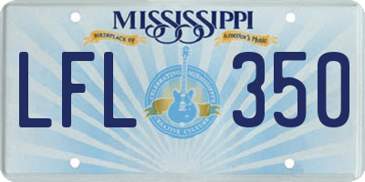 MS license plate LFL350