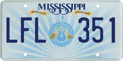 MS license plate LFL351
