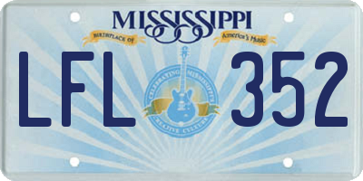MS license plate LFL352