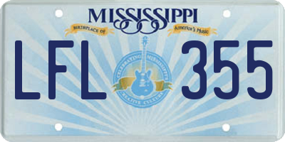 MS license plate LFL355