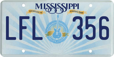 MS license plate LFL356