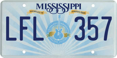 MS license plate LFL357