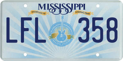 MS license plate LFL358