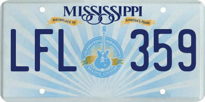 MS license plate LFL359