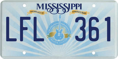 MS license plate LFL361