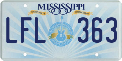 MS license plate LFL363