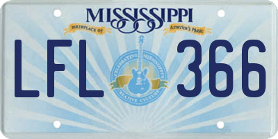 MS license plate LFL366