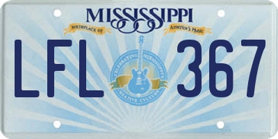 MS license plate LFL367