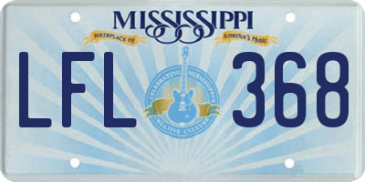MS license plate LFL368
