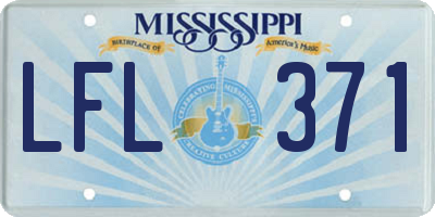 MS license plate LFL371