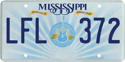 MS license plate LFL372