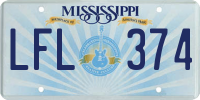 MS license plate LFL374