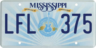 MS license plate LFL375