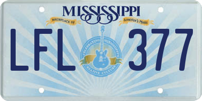 MS license plate LFL377
