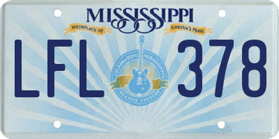MS license plate LFL378