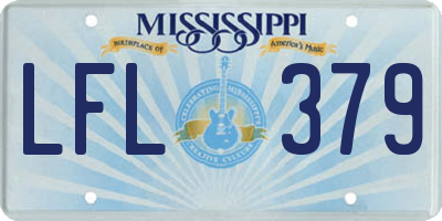 MS license plate LFL379