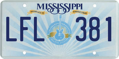 MS license plate LFL381