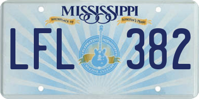 MS license plate LFL382