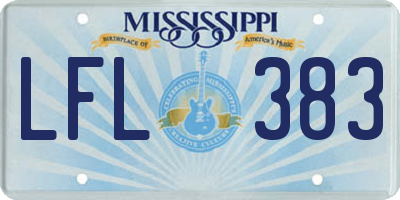 MS license plate LFL383