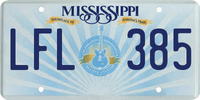 MS license plate LFL385