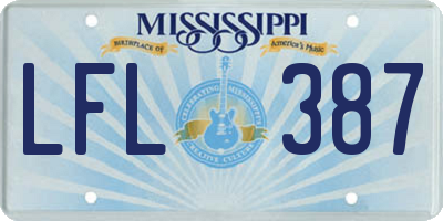 MS license plate LFL387