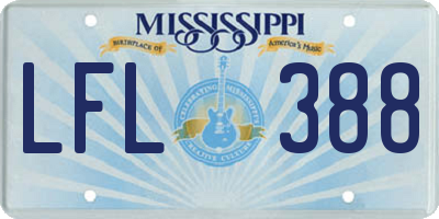 MS license plate LFL388