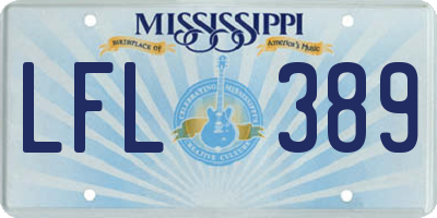 MS license plate LFL389