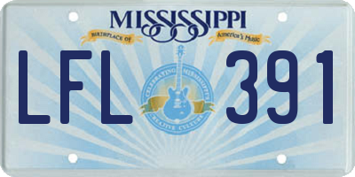 MS license plate LFL391