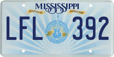 MS license plate LFL392