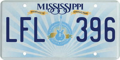 MS license plate LFL396