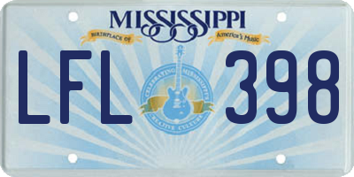 MS license plate LFL398
