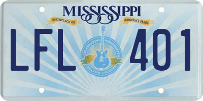 MS license plate LFL401