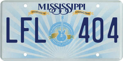 MS license plate LFL404