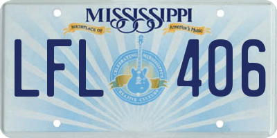 MS license plate LFL406