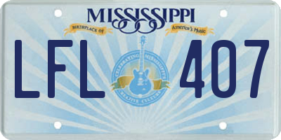 MS license plate LFL407