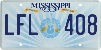 MS license plate LFL408