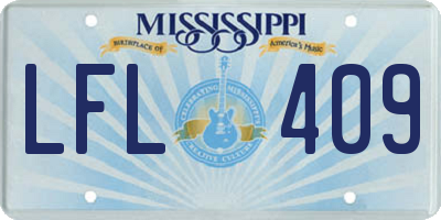 MS license plate LFL409