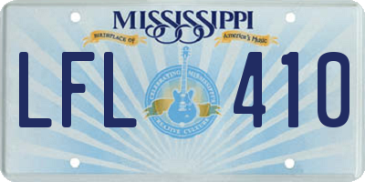 MS license plate LFL410