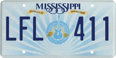 MS license plate LFL411