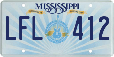 MS license plate LFL412