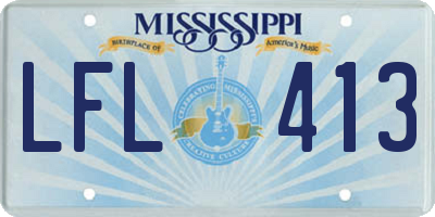 MS license plate LFL413