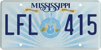 MS license plate LFL415