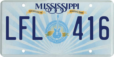 MS license plate LFL416