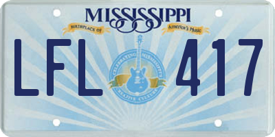 MS license plate LFL417