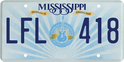 MS license plate LFL418